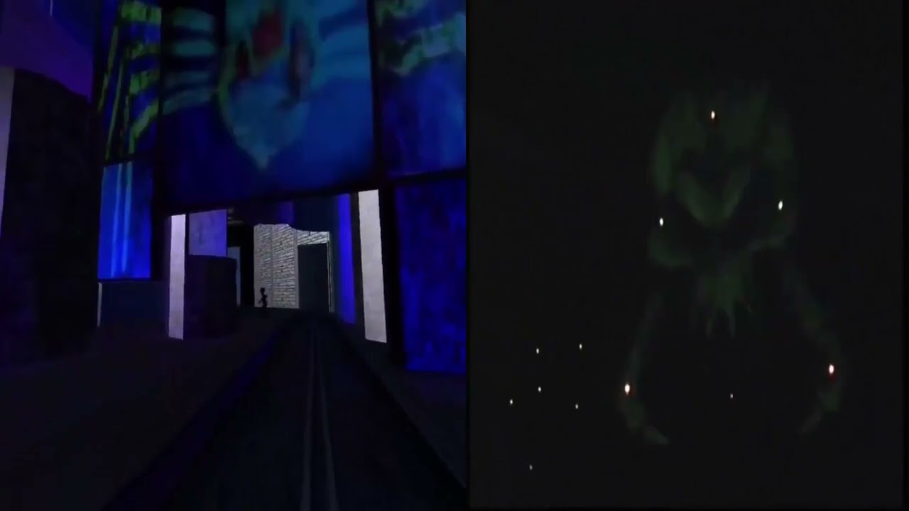 Duel Ghost Train -Alton Towers - Split Screen - RCT3 Remake vs Real Thing