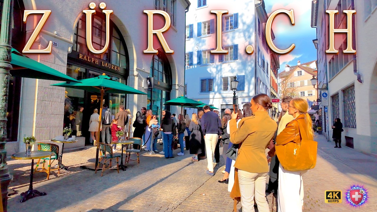 ZURICH SWITZERLAND ✨ Stroll 4K Bahnhofstrasse - Niederdorf - Love Lock Bridge - Ralph&rsquo;s Coffee