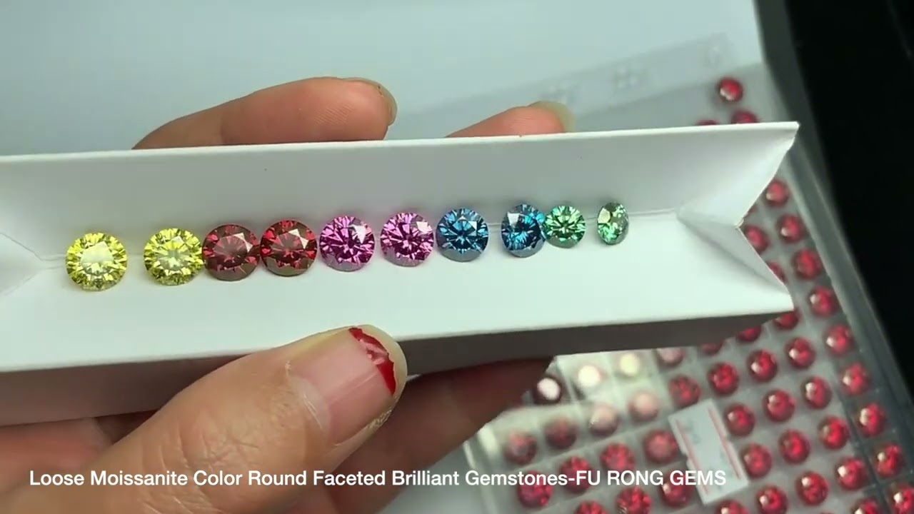 Loose Moissanite Lemon Gold Yellow,Garnet Red,Pink,Blue and Green Color Gemstones wholesale