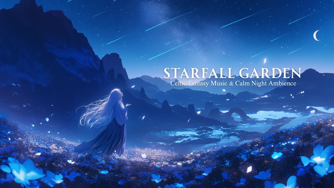 Starfall Garden | Celtic Fantasy Music & Calm Night Ambience | Healing meditation music