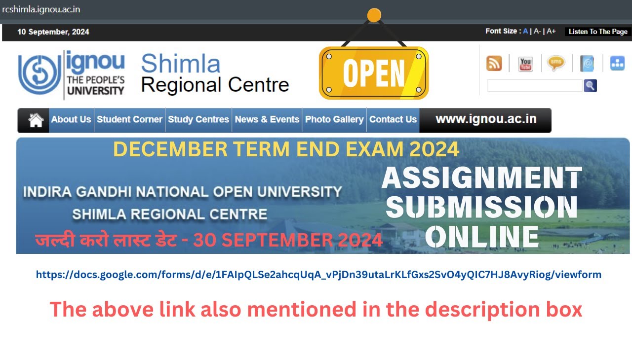 IGNOU Assignment Online Submission #shimla #ignou #studydesk #ignouassignment #termendexam #study