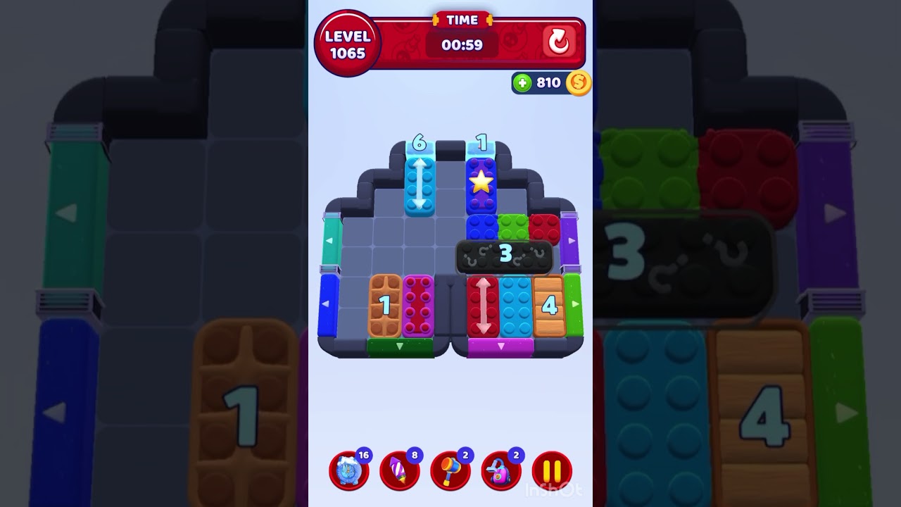 Color Block Jam Level 1065 &ndash; Full Puzzle Solution (No Boosters)