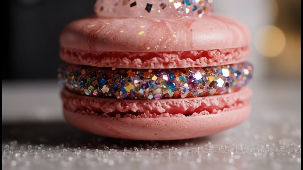 8K ASMR: CRYSTAL PINK MACARON CRUNCH 💎 (Surreal Luxury Food Sounds for Relaxation)