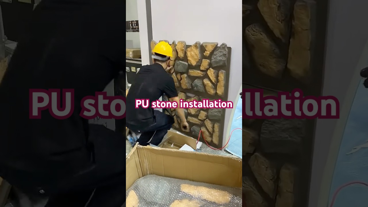 How to install PU stone wall panel? #pustonewallpanel #wallpanel #tutorial #diyhomedecor #exterior