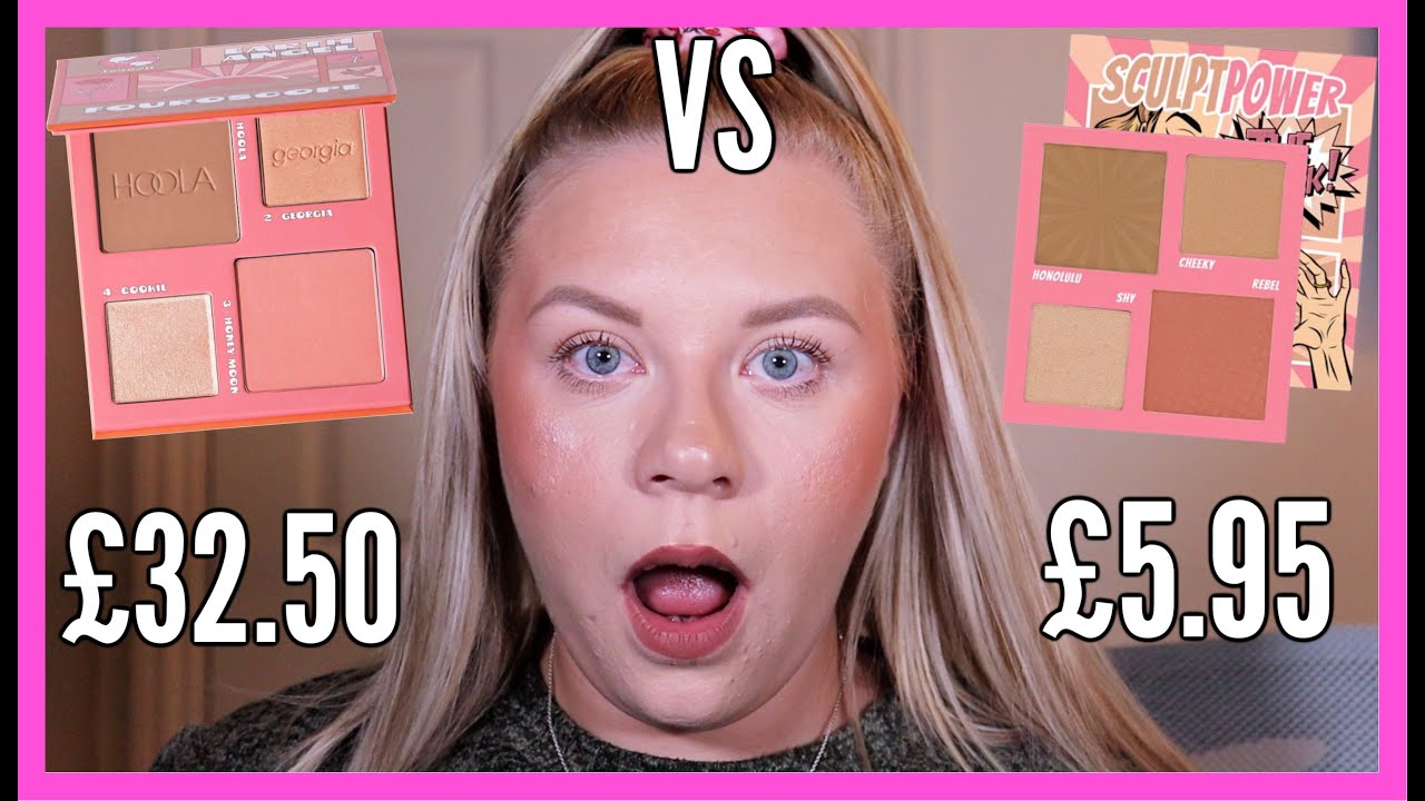 BENEFIT FACE PALETTE DUPE? 😱 | W7 SCULPT POWER VS BENEFIT EARTH ANGEL 👀 | makeupwithalixkate