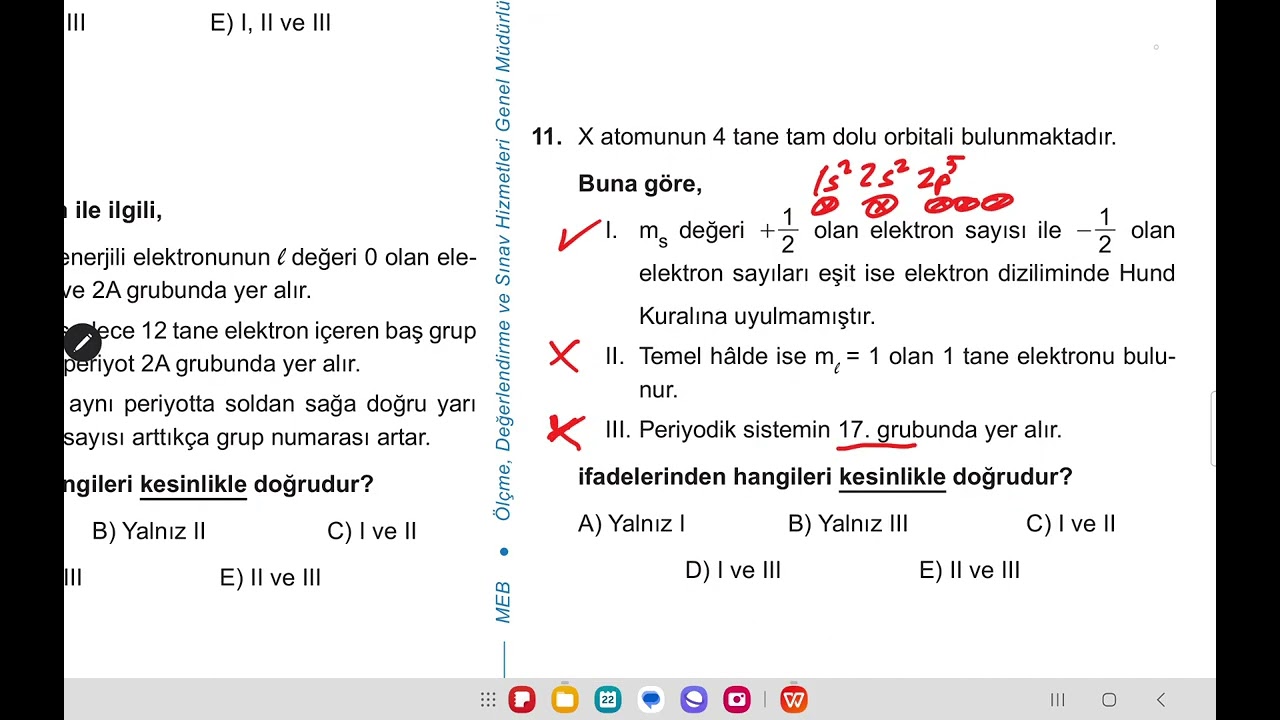 MODERN ATOM TEORISI MEB.KAZANIM TESTLERI SORU ÇÖZÜMÜ 2