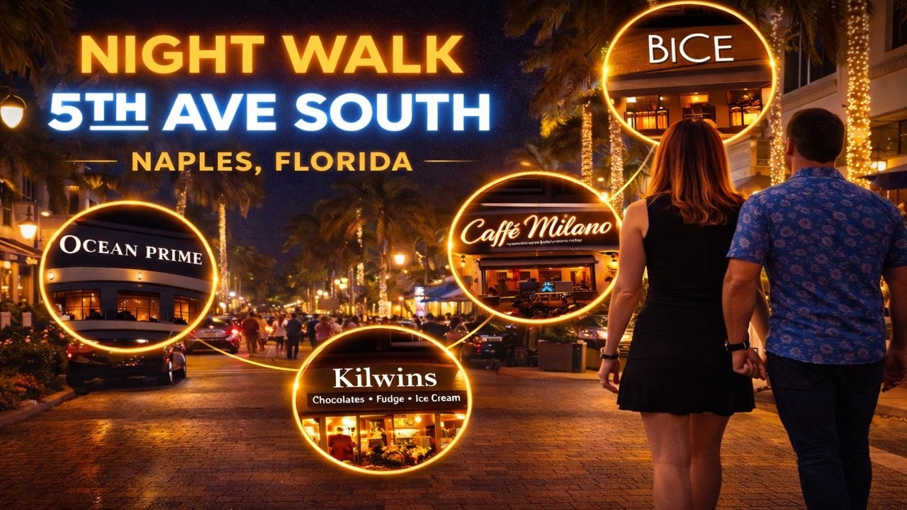 🌴 Evening Walk on 5th Ave South | Downtown Naples Florida at Night ✨