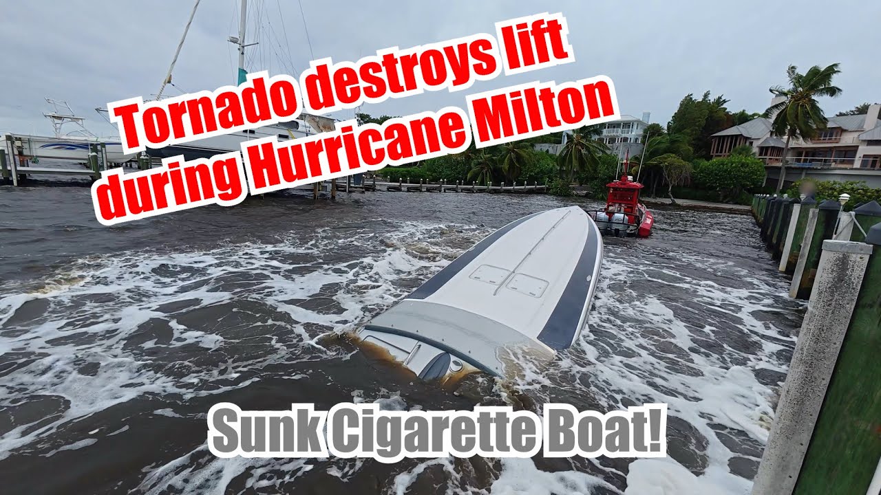 Cigarette Boat Sunk During Hurricane Milton Due To A Tornado Destroying the Lift! Salvage & Recovery