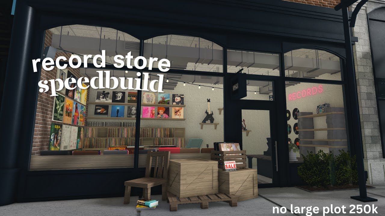 ♡ 🌸building a record store in my city | 250k no large plot | bloxburg speedbuild ♡
