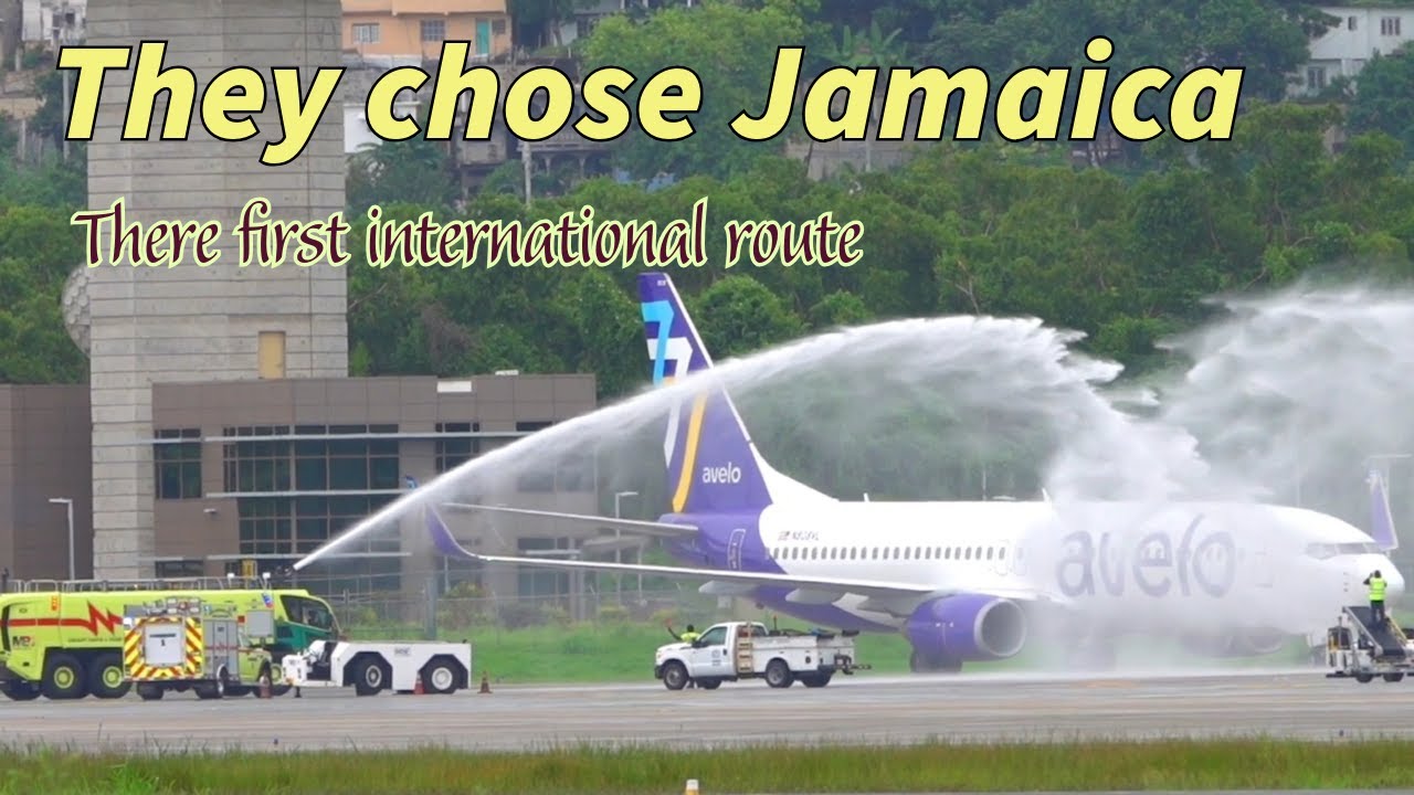 Avelo inaugural 🇯🇲 first international route 🇯🇲 airplane spotting Montego Bay Jamaica