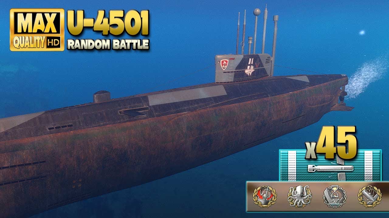 Okręt podwodny U-4501 z potężnymi 45 trafieniami torpedowymi - World of Warships