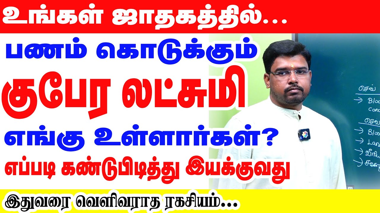 உங்கள் ஜாதகத்தில் பணம் கொடுக்கும் குபேர லட்சுமி எங்கு உள்ளார்கள்? எப்படி கண்டுபிடித்து இயக்குவது???