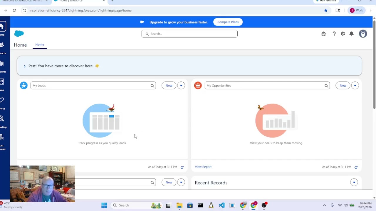 Intro to Salesforce home page