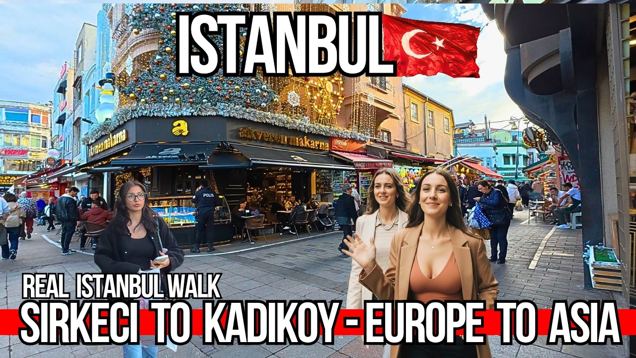 Istanbul 4K Walk: Sirkeci to Kadikoy by Ferry | Eminonu Bazaar & Local Travel Guide