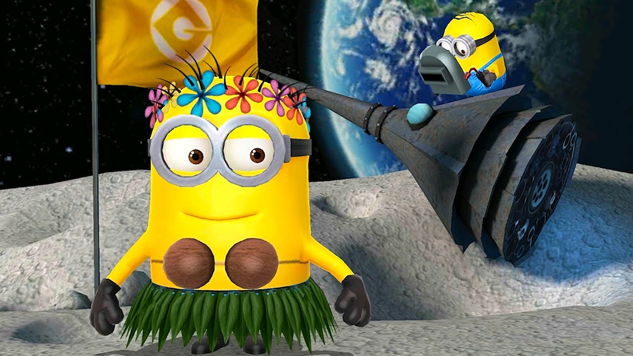 Dancer minion collected 600 stars on the moon ! Minion rush walkthrough