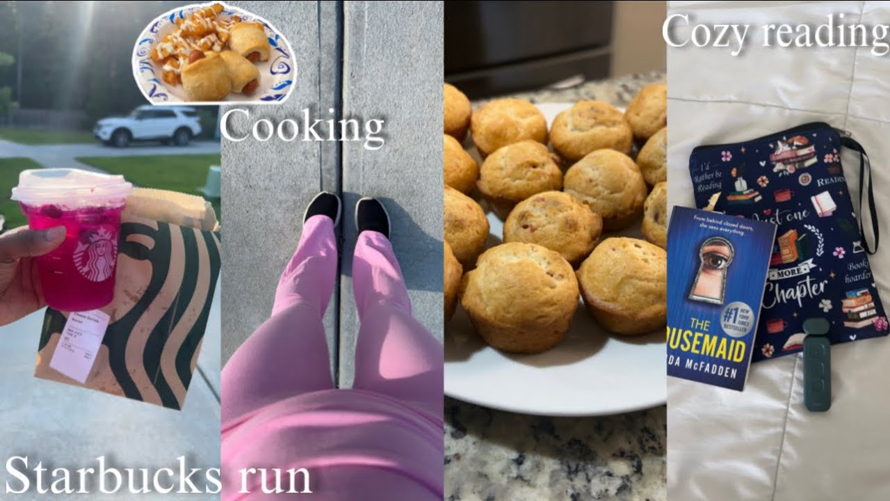 Vlog: Starbucks run, Cooking, Cozy reading, Chores 💗