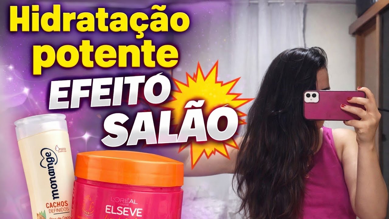 HIDRATAÇÃO CASEIRA QUE DEU UM TAPA NO MEU CABELO 😱✨ (Efeito Salão!)
