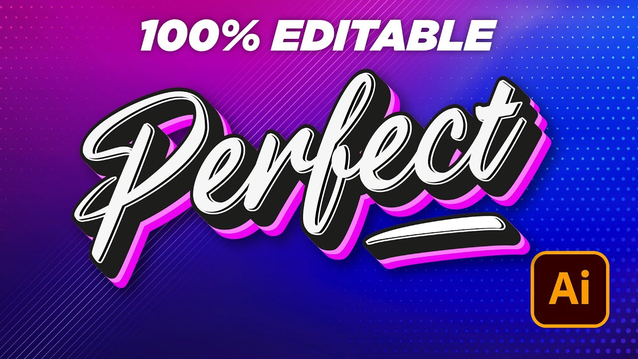 Perfect 3D Text Effect in Illustrator - Adobe Illustrator Tutorial