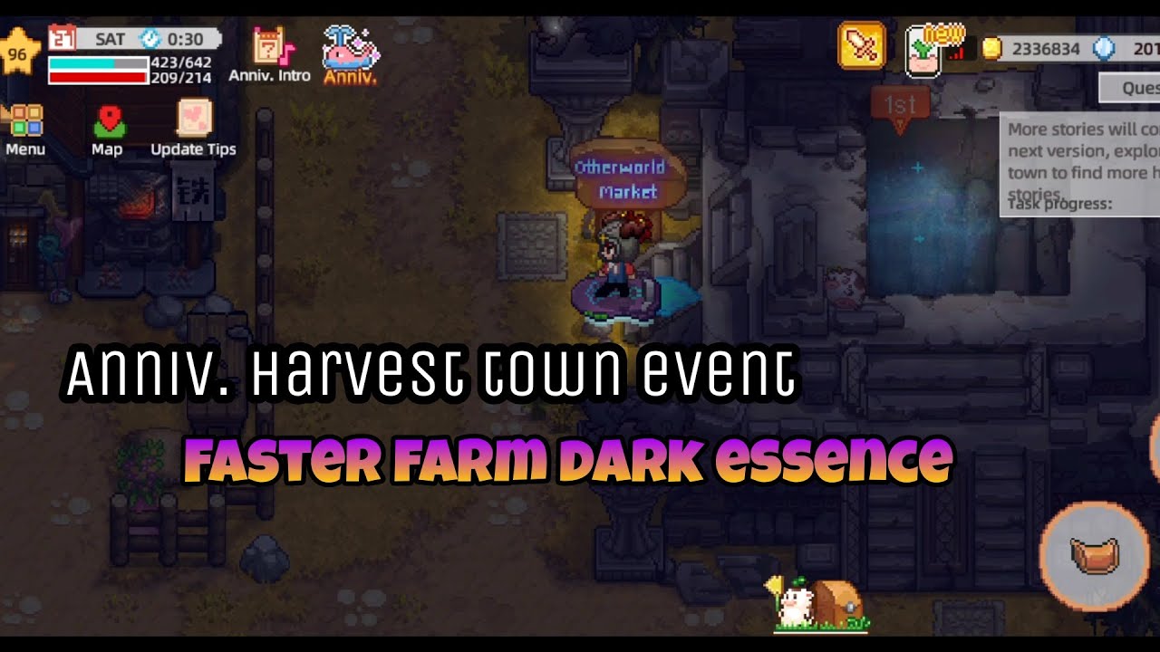 Faster farm Dark essence | 1st Anniversary Event | HARVEST TOWN