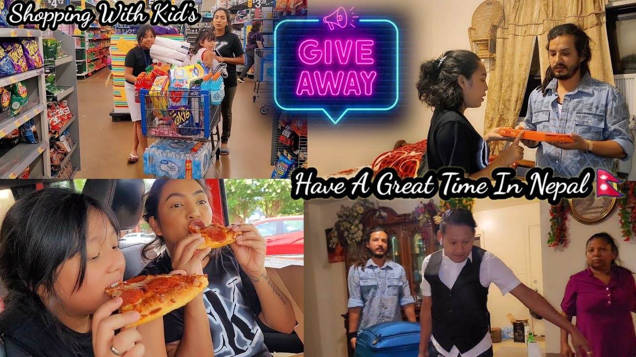 Shopping With My Kid's/Giveaway Announcement/Safe Journey Pardip Dada/Eating Pepperoni Pizza in Car.