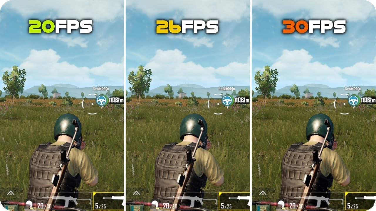 Graphics Comparison - PUBG Mobile - 20FPS vs 26FPS vs 30FPS Frame rate
