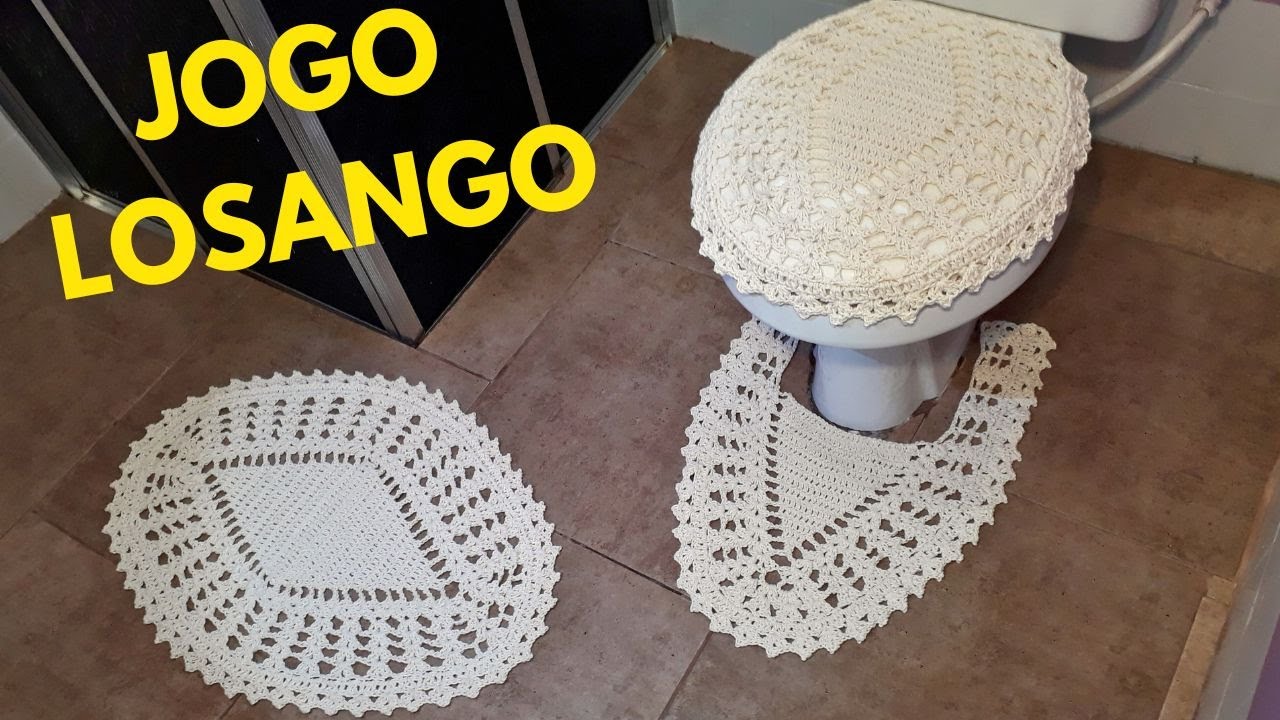 Jogo de Banheiro em Crochê (LOSANGO) Tapete Frente do Vaso