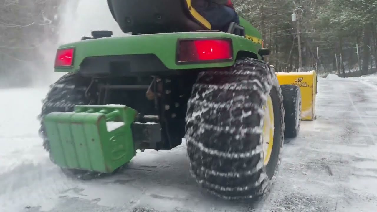 John Deere 445 Blowing Snow