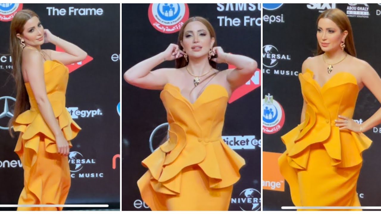 القمر السوري نسرين طافش بالاصفر في سادس ايام مهرجان الجونة السينمائي الدولي gff21
