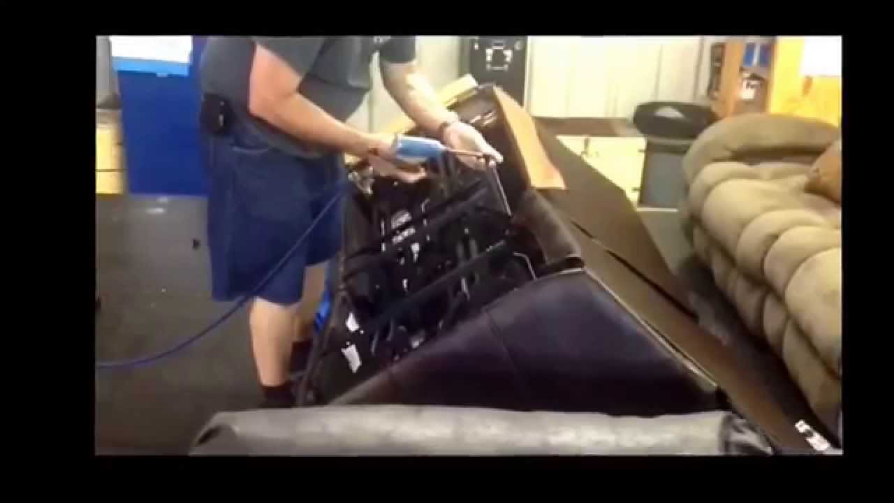 Remove Catnapper sofa from base rails for easier home delivery