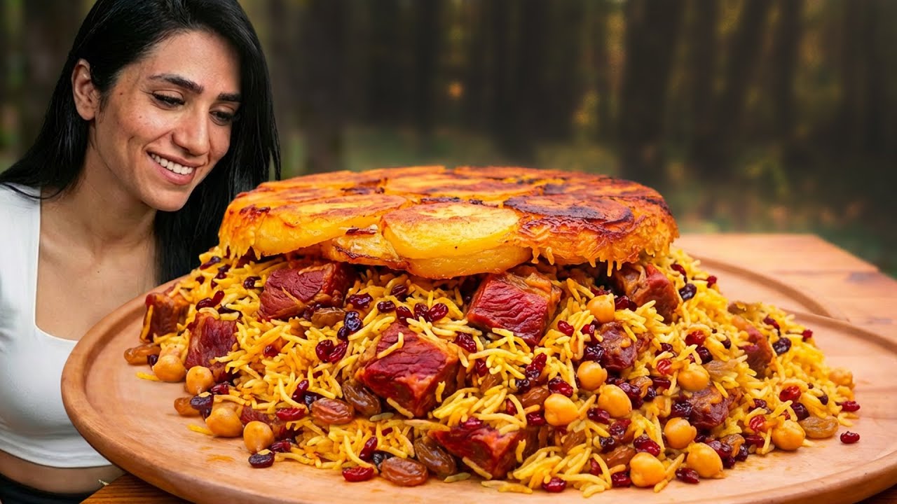 Aromatic Saffron Rice with Spiced Lamb