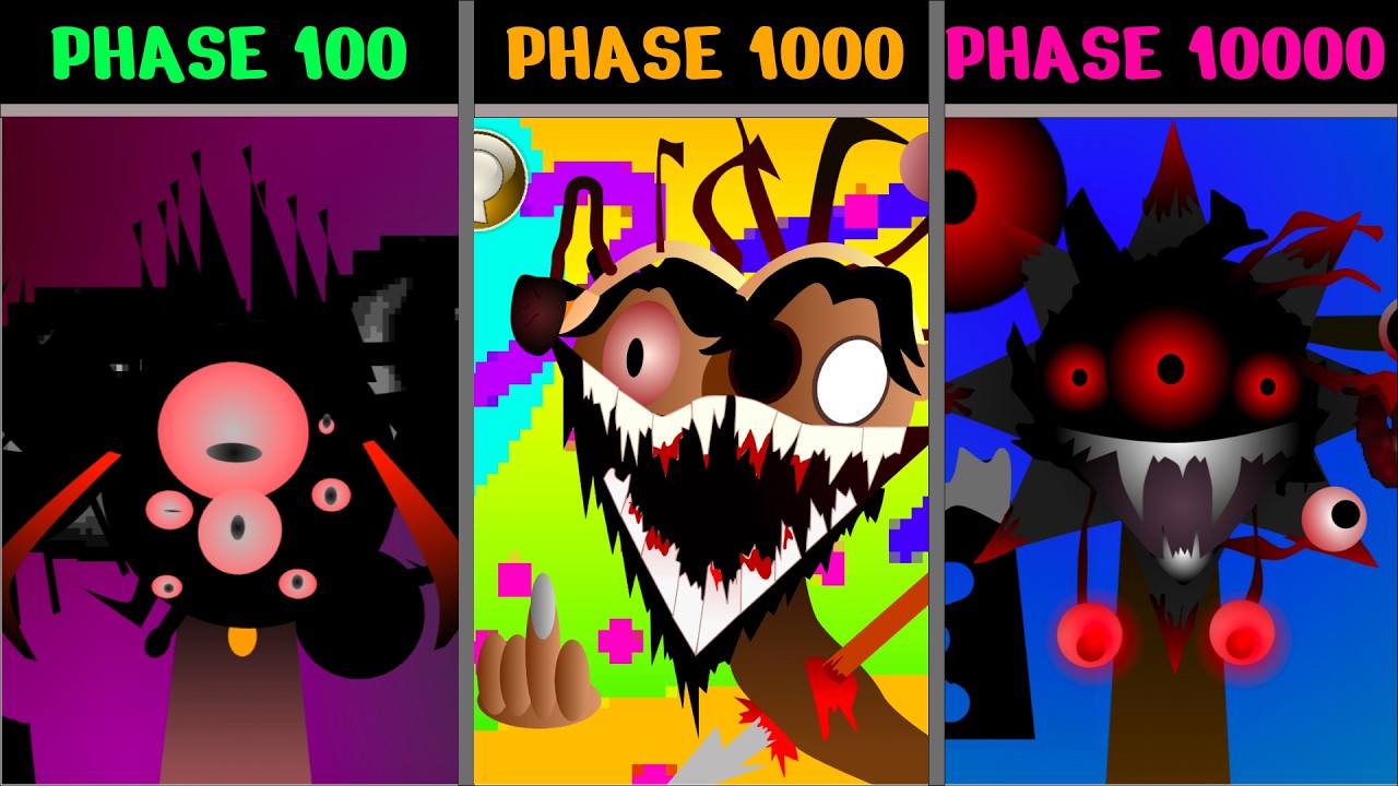 Incredibox Sprunki Phase 100 vs Sprunki Phase 1000 vs Sprunki Phase 10000 Full Animation Comparison!