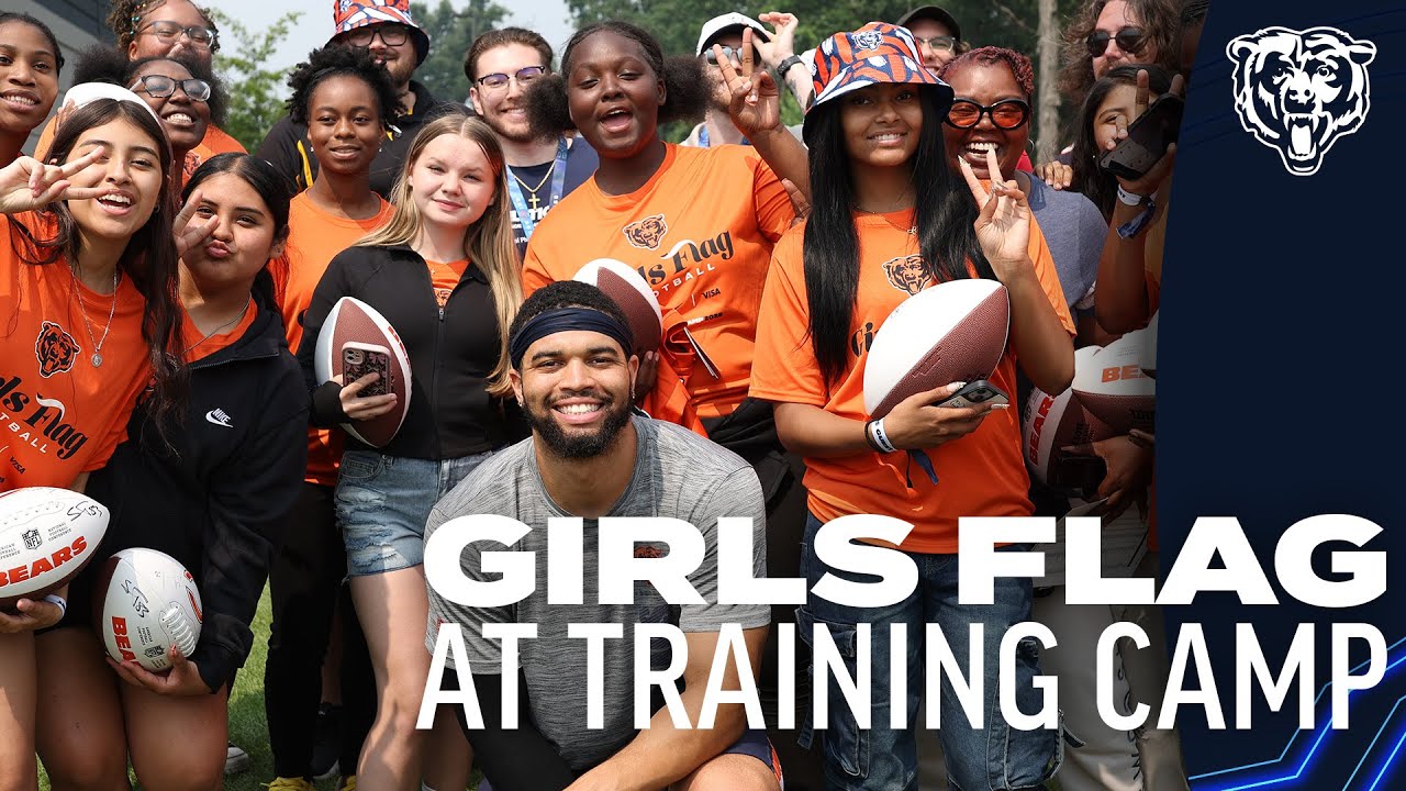 Bears Give Special Experience to Girls Flag Football Teams at Training Camp