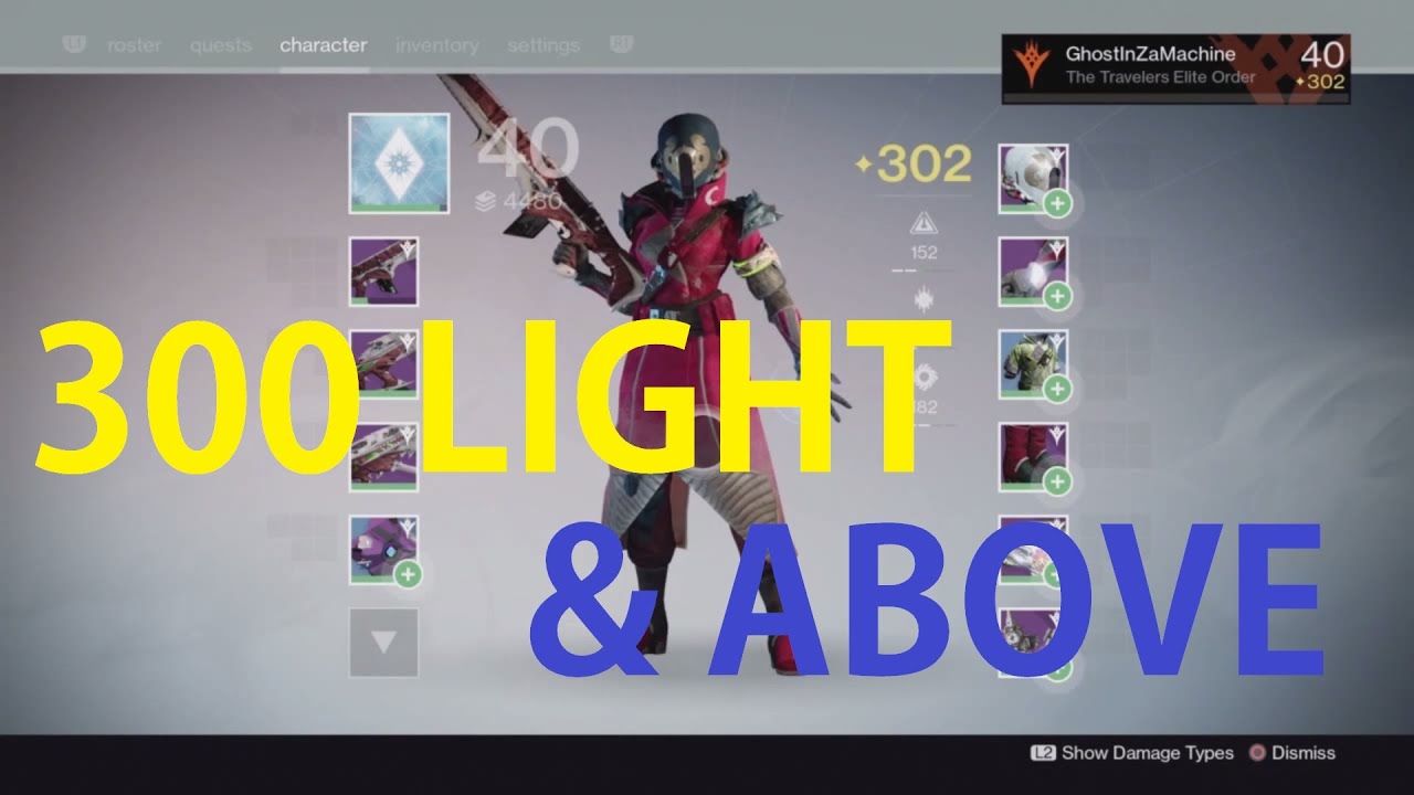 Destiny how to get to light level 300 and above