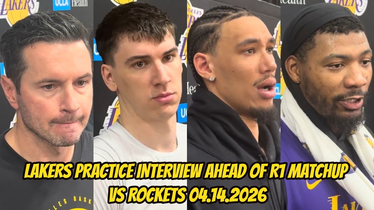 Lakers Practice Interview 2025-26 Season: Coach JJ Redick, Jake LaRavia, Jaxson Hayes, Marcus Smart