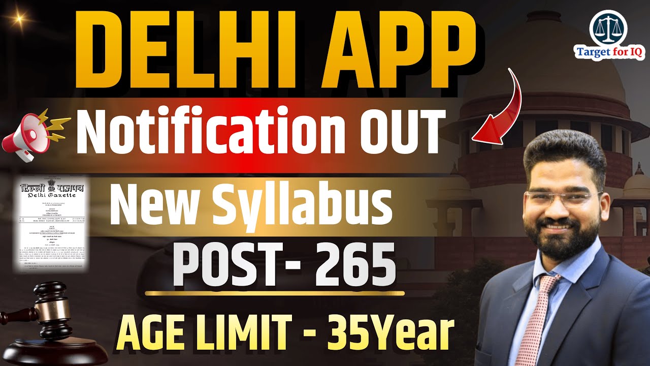 DELHI APP NOTIFICATION 2026   NEW SYLLABUS DEKHI APP 2026 #DELHIAPP #app #apoexam #judiciaryexam