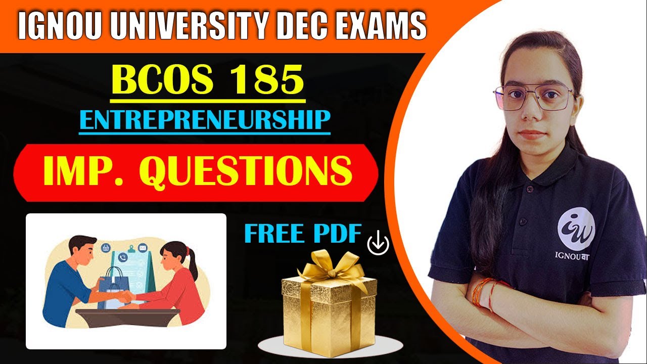 BCOS 185 | ENTREPRENEURSHIP| BILINGUAL | IMPORTANT QUESTIONS  | IGNOU WALAY