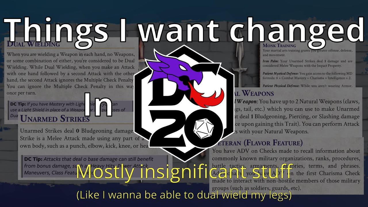 Small issues I have with DC20 that don't particularly matter