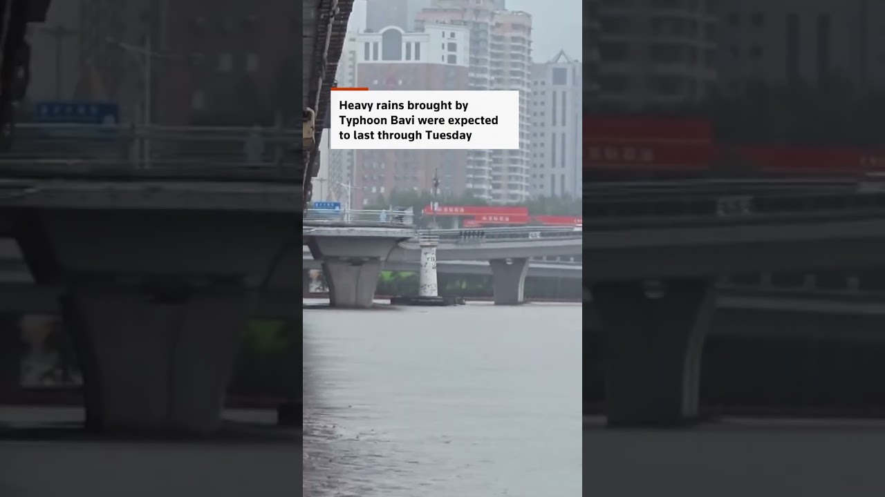 Floating lighthouse drifts down river in China floods