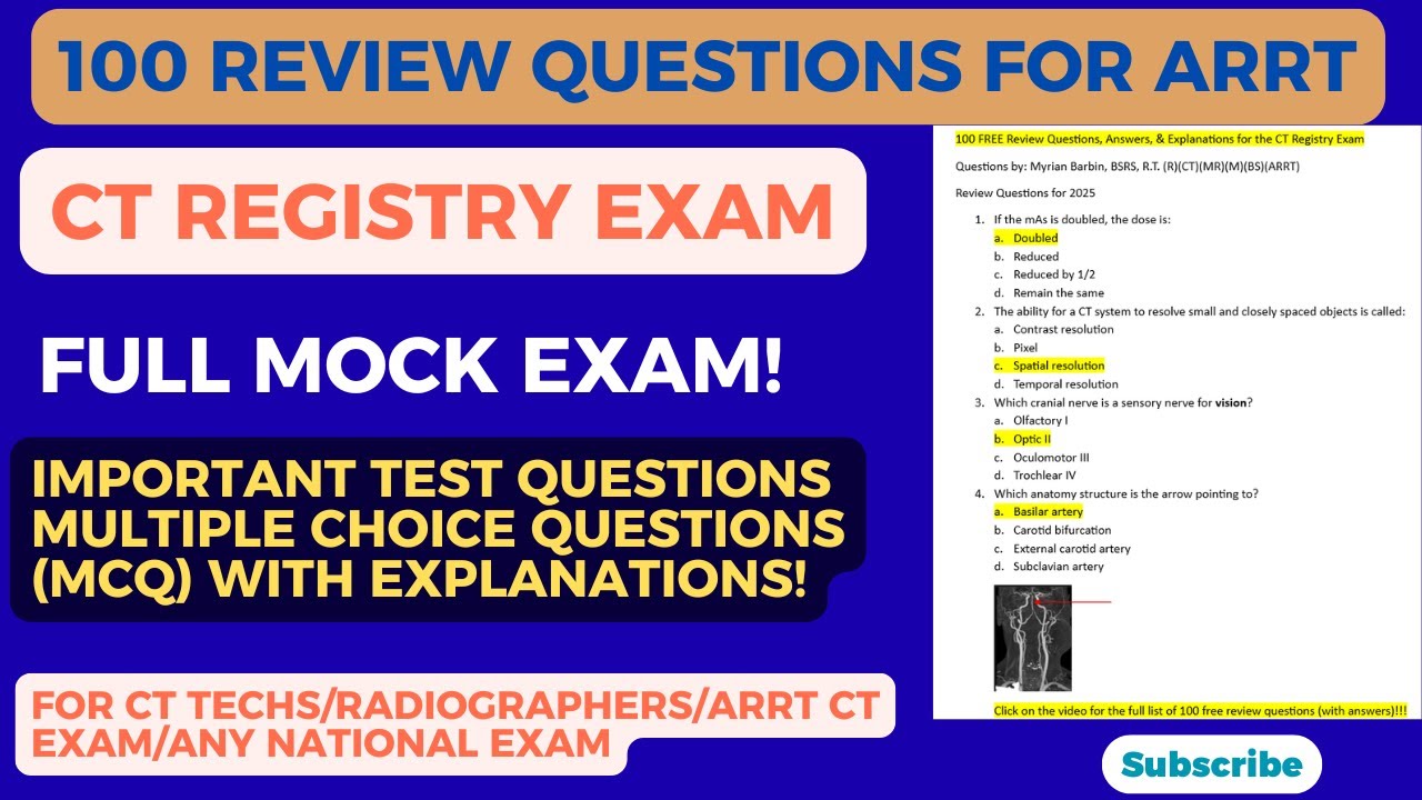 100 Must-Know CT Registry Review Questions (With Answers!) | Full Mock Exam (Part 1)