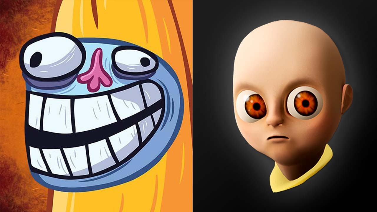 Troll Face Quest Internet vs Baby In Yellow - Funny Troll Games vs Scary Baby Game Gameplay!