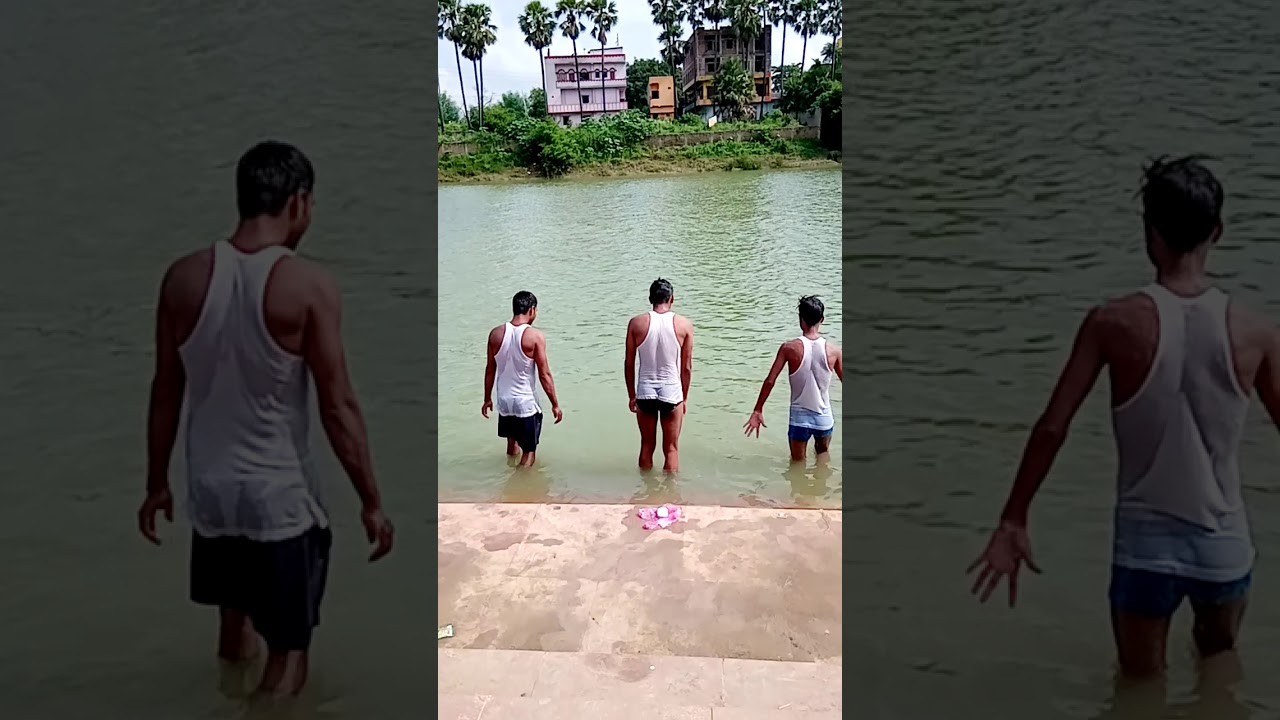 Swimming in punpun river with my friend