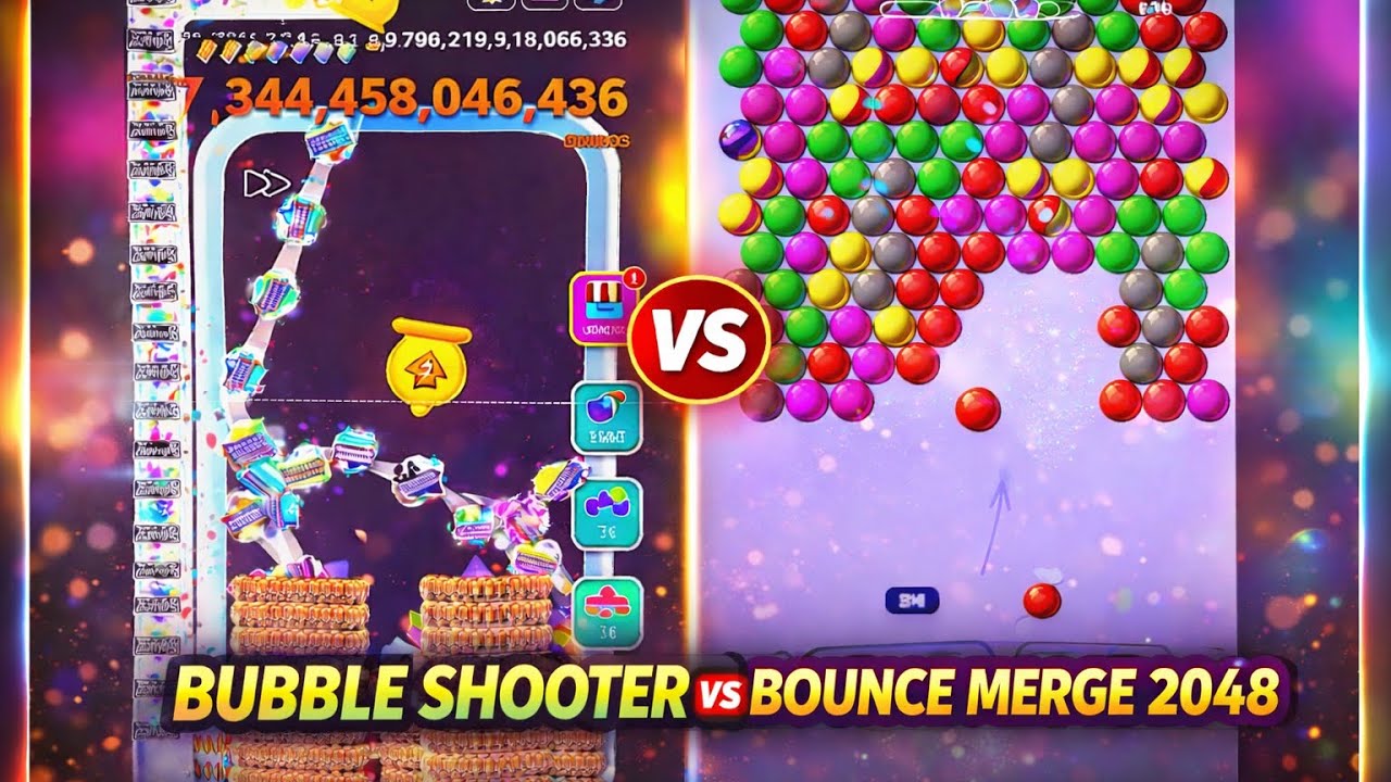 Bubble Shooter vs Bounce Merge 2048 - part 1