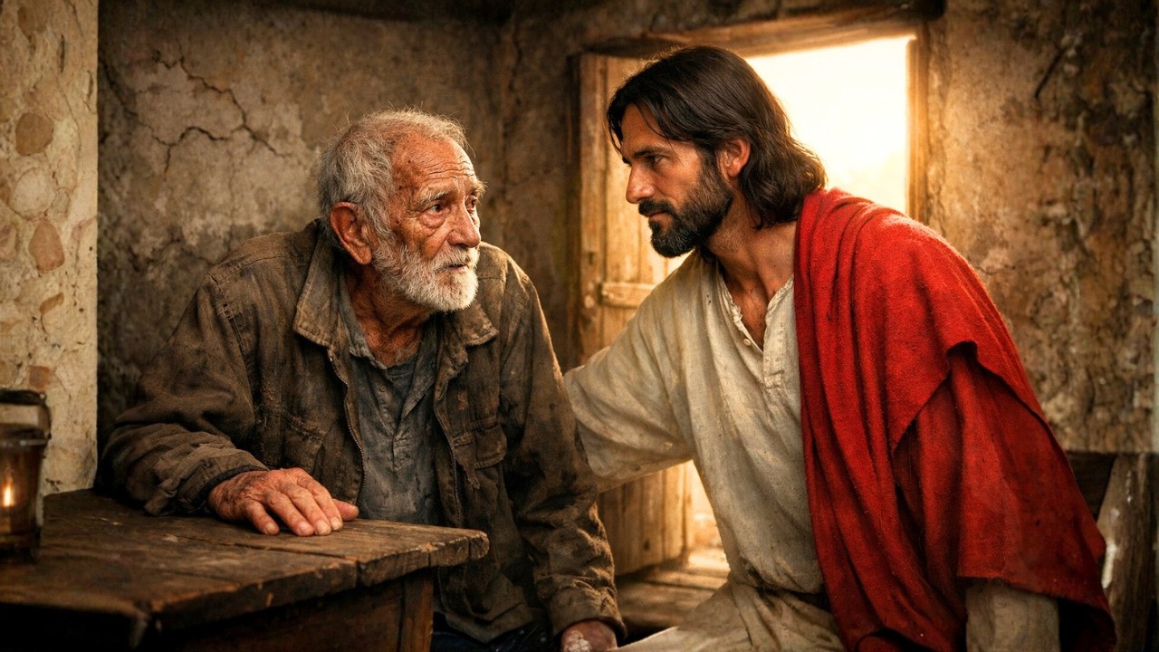 EL ANCIANO VIVÍA SOLO EN UNA CASA VACÍA… AUN ASÍ ABRIÓ LA PUERTA. ERA JESÚS