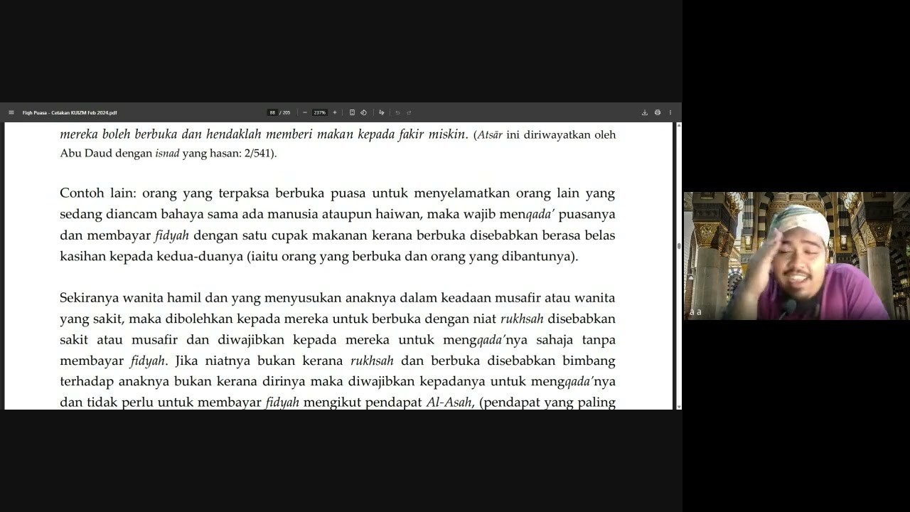 Daurah Online Fiqh Puasa 1447H Siri 11 : Fasal 6-9 - Qada Puasa, Kaffarah Puasa, Fidyah Puasa