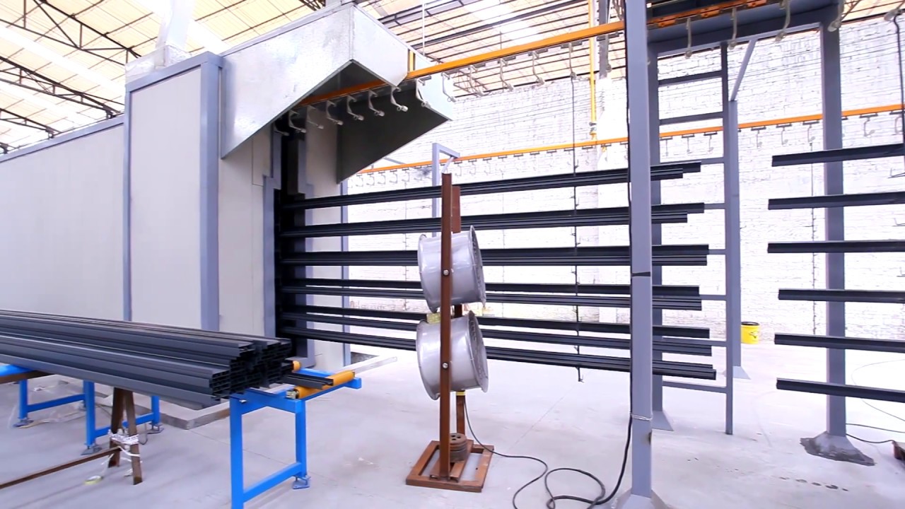 Aluminum extrusion profile powder coating line powder coating aluminum plant