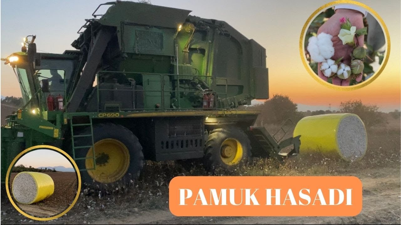 Pamuk Hasadı Nasıl Yapılır ? John Deere CP690 Rulo Pamuk Toplama Makinesi / Cotton Harvesting