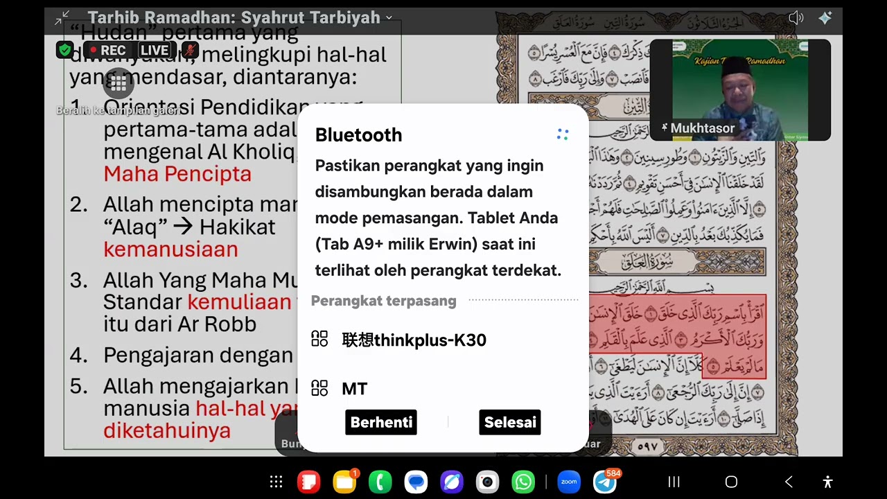 Ramadhan Bulan Tarbiyah untuk mengenal Allah, menjadikan manusia Robbani,mencapai kemuliaan dgn ilmu