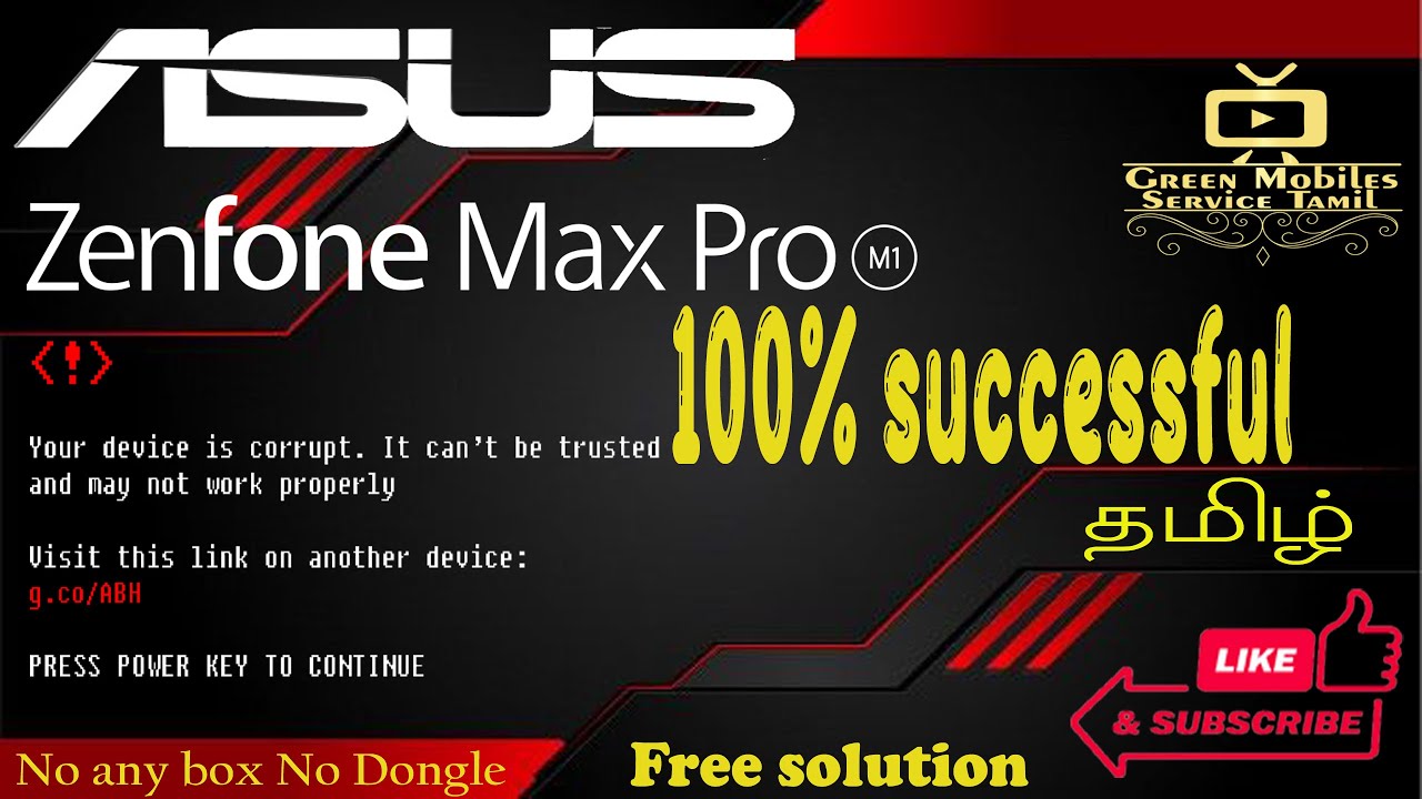 asus zenfone max pro m1m2  your device is corrupt 100% problem solve