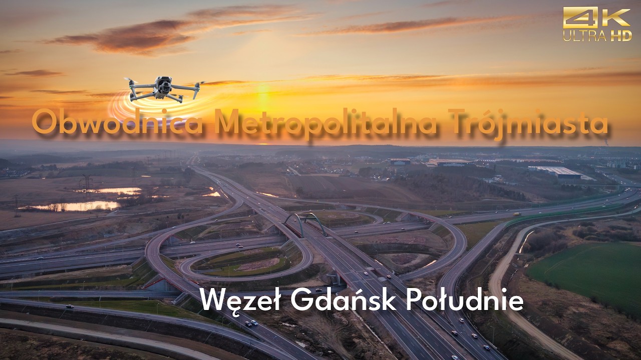 Węzeł Gdańsk Południe w Marcu 2026 | Obwodnica Metropolitalna Tr&oacute;jmiasta  | DJI Air 3S