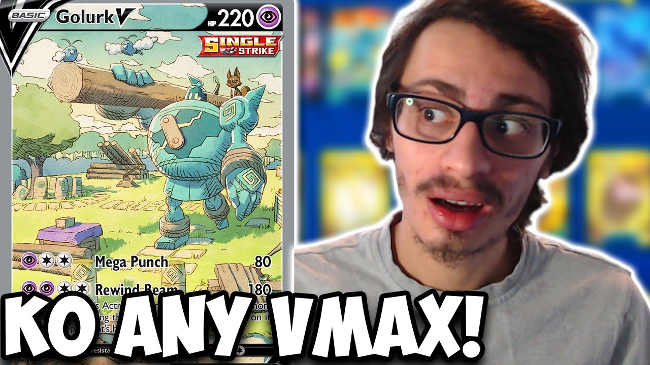 How To KO ANY VMAX With Golurk V! By De-Evolving Them! Single Strike PTCGO